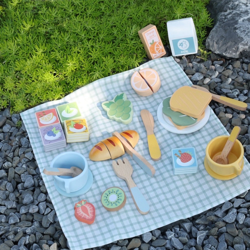 TookyToy - Picnic Basket Set & Play Food - 31pcs