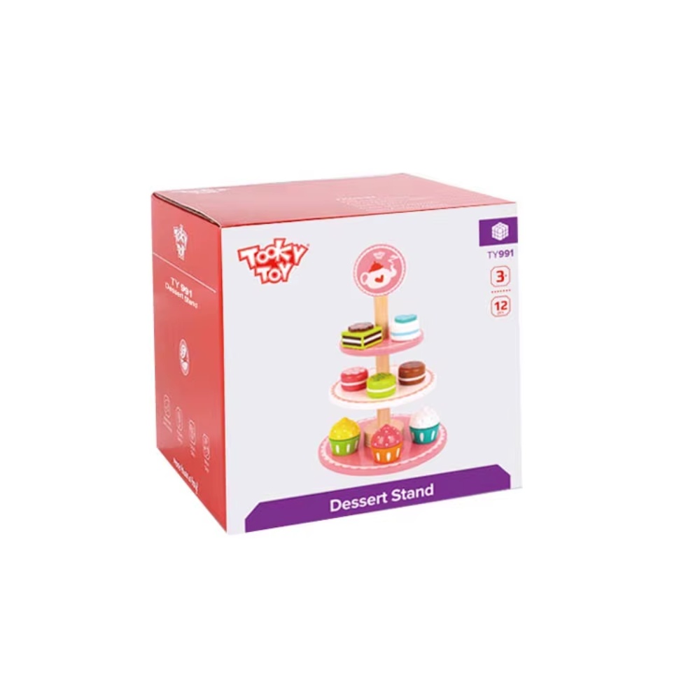TookyToy - Pretend Play Pink Dessert Stand Toy Set