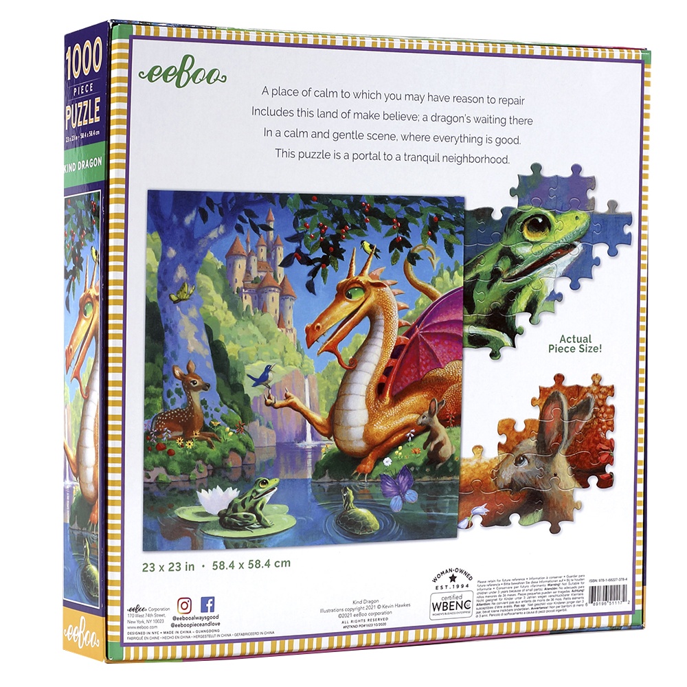 eeBoo - Kind Dragon 1000 Pieces Square Puzzle