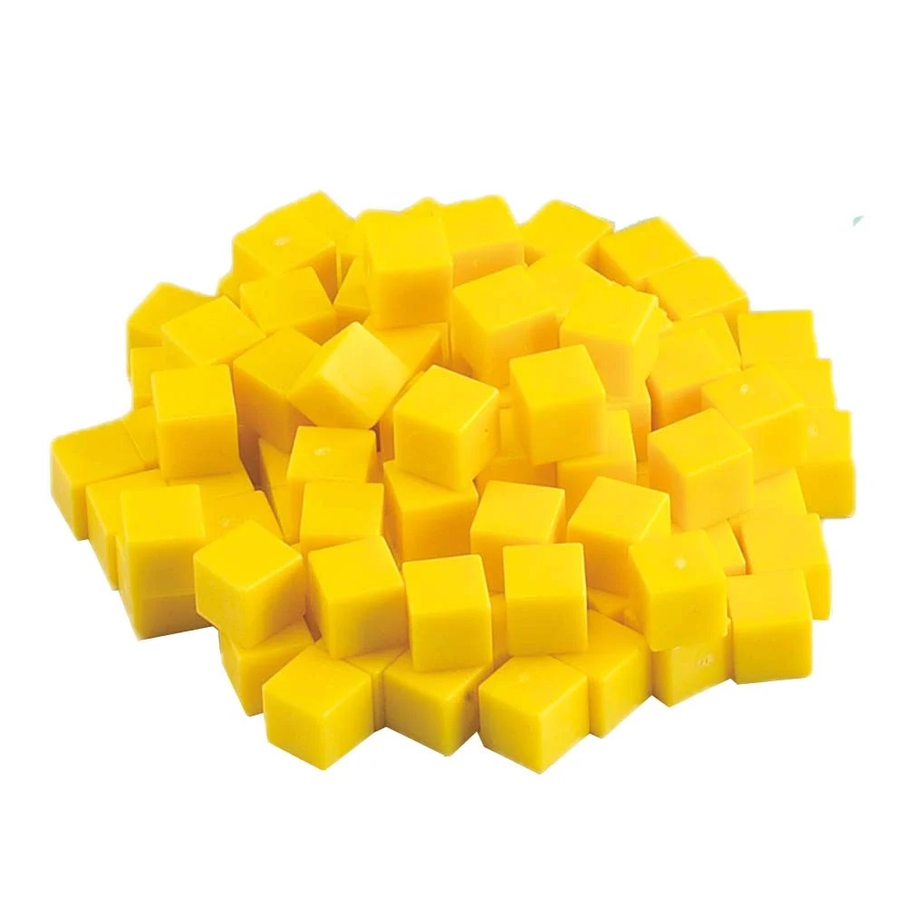 EDX Education - Base Ten Blocks - Plastic - Yellow Units - 100pcs Polybag