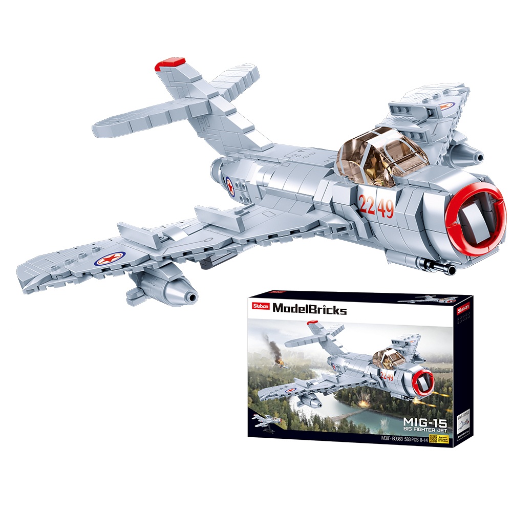 Sluban Building Set: Model Bricks - MiG-15 Fighter - 583pcs