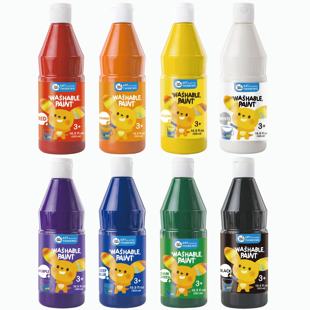 Jar Meló - Washable Paint Set for Kids - Non-Toxic Tempera Paint - 8 x 500ml
