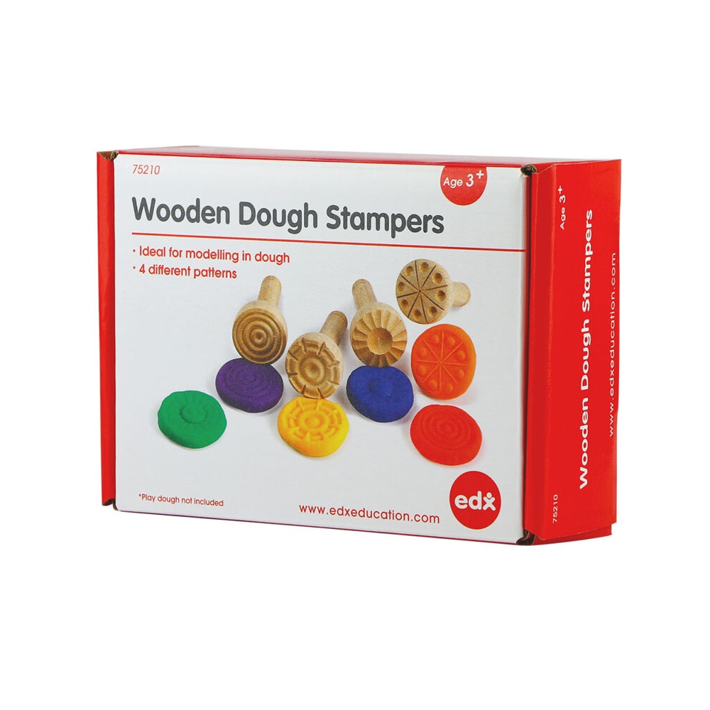 EDX Education - Dough Stamp Set Wood 4pc