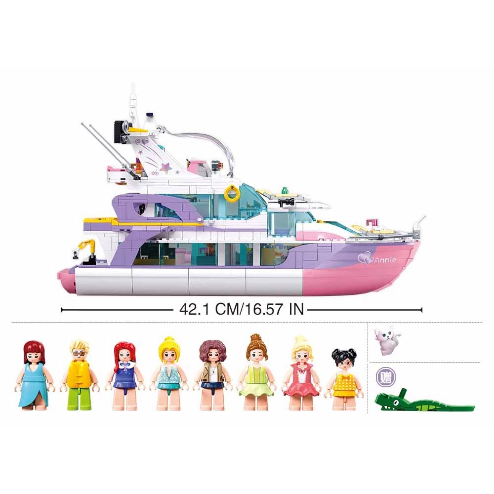 Sluban Building Set: Girls Dream - Yacht - 1108pcs