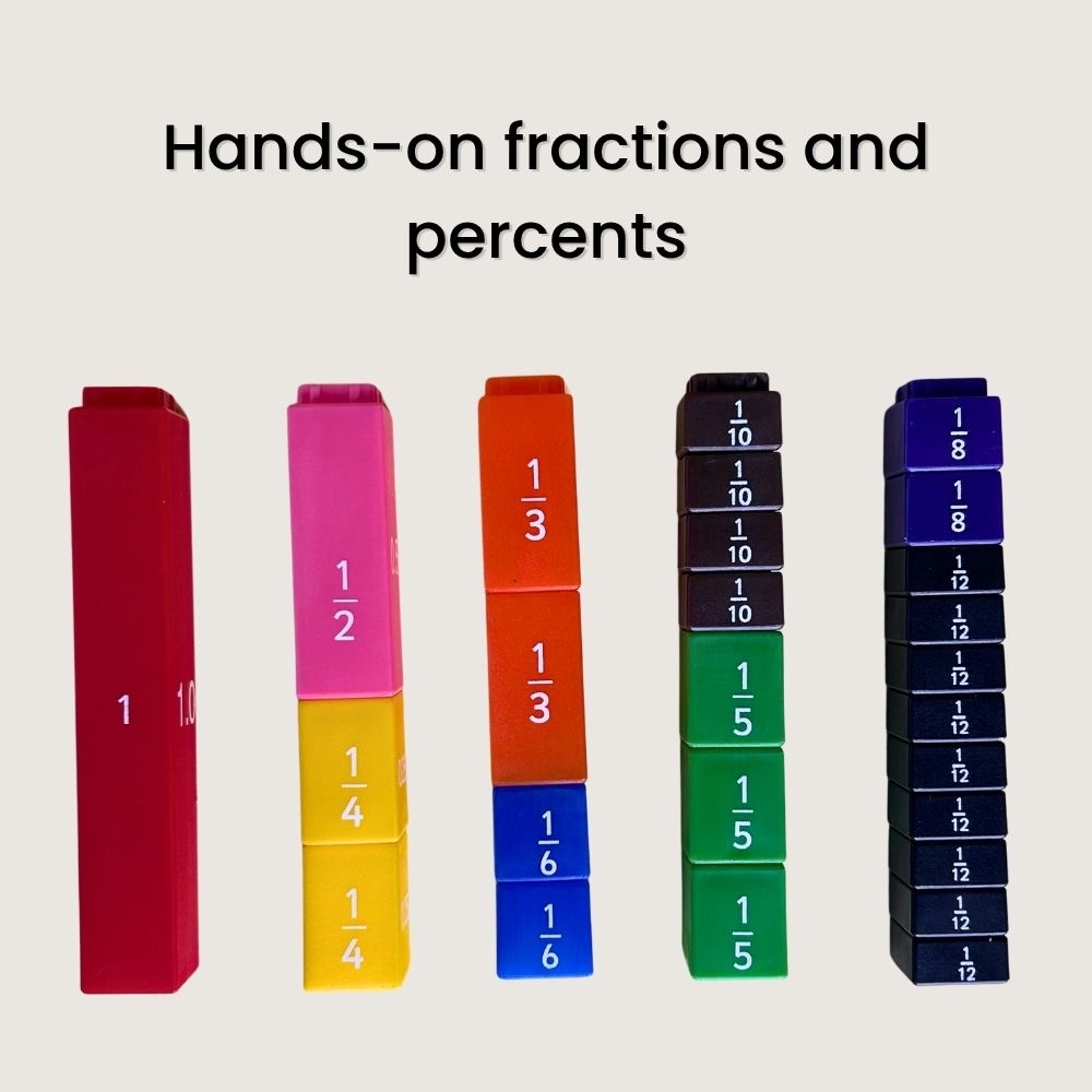 Greenbean - Equivalency Cubes - Fraction Learning Set - 51pcs in Polybag