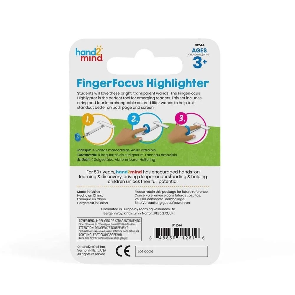 Hand2Mind - Fingerfocus® Highlighter: Finger-point Reading Tool