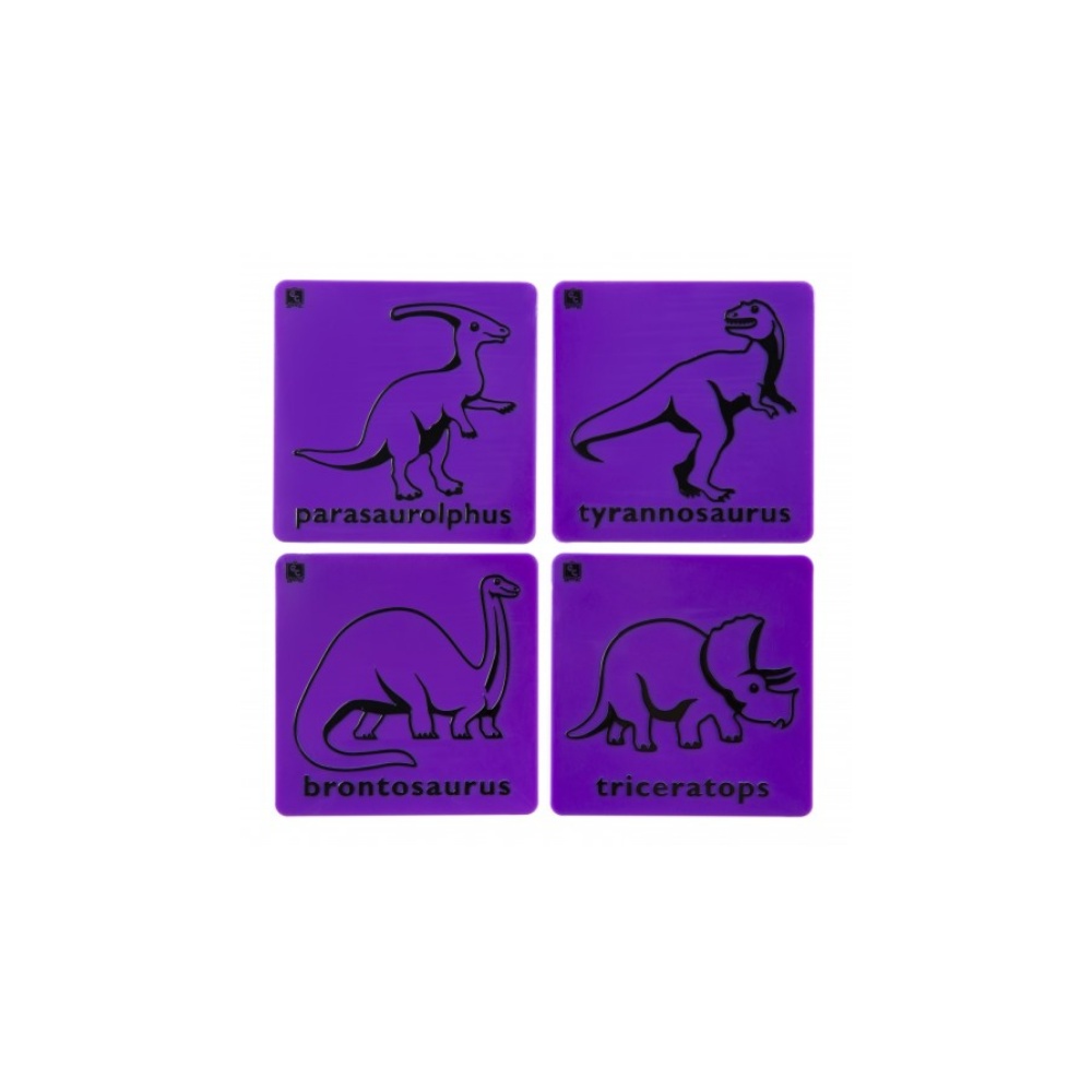 EDX Education - Art Rubbing & Embossing Plates - Dinosaurs 4pcs