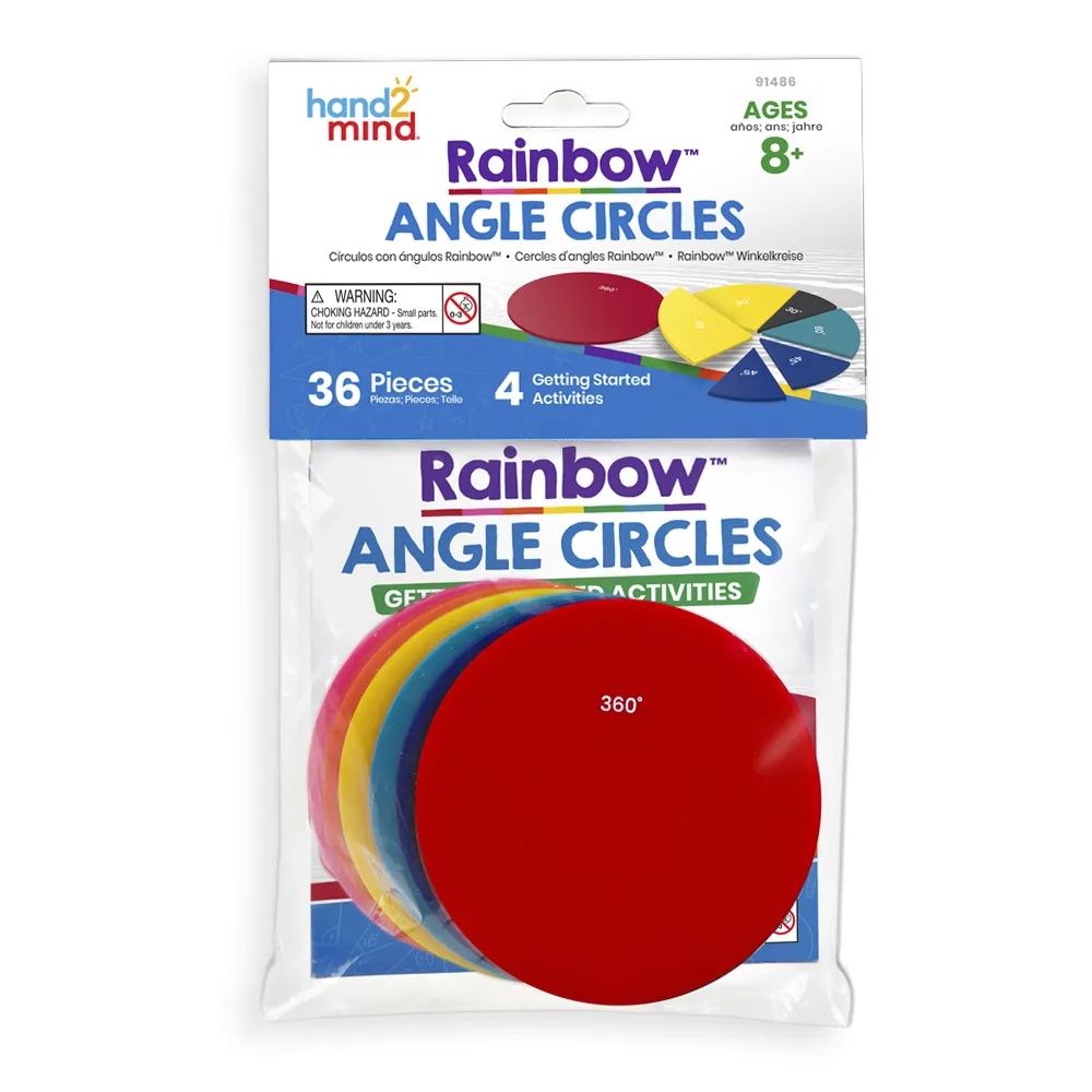 Hand2Mind - Rainbow Angle Fraction Circles - Maths Learning Manipulatives