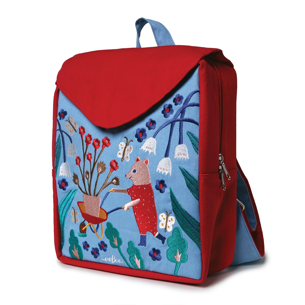 eeBoo - Embroidered Backpack for Kids: Growing Garden
