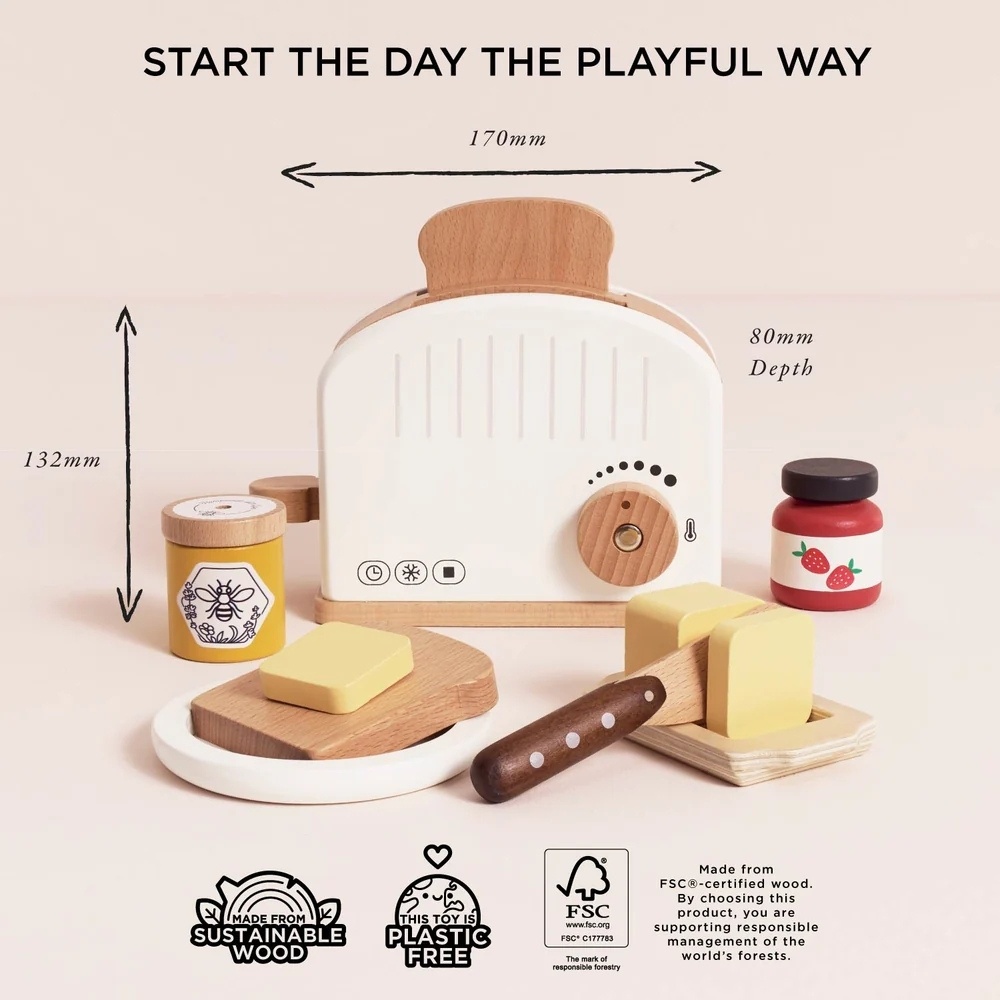 Le Toy Van - Wooden Toaster & Breakfast Set - 12pcs
