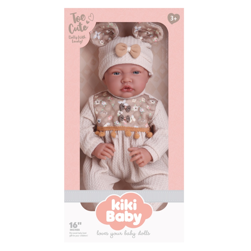Baby Doll - Soft Cotton Body - Jumper, Beanie & Shoes - 40cm
