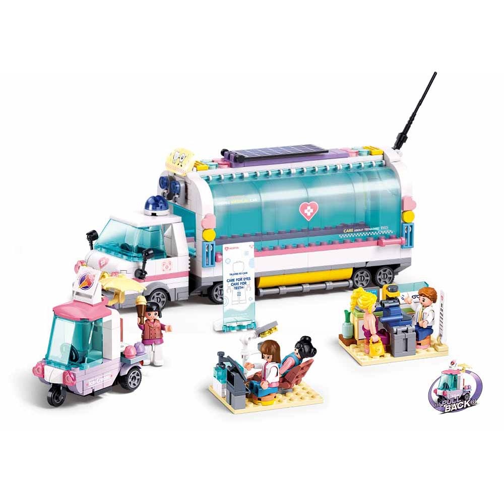 Sluban Building Set: Metropolis Pull Back - Mobile Nursing Car - 277 Pieces