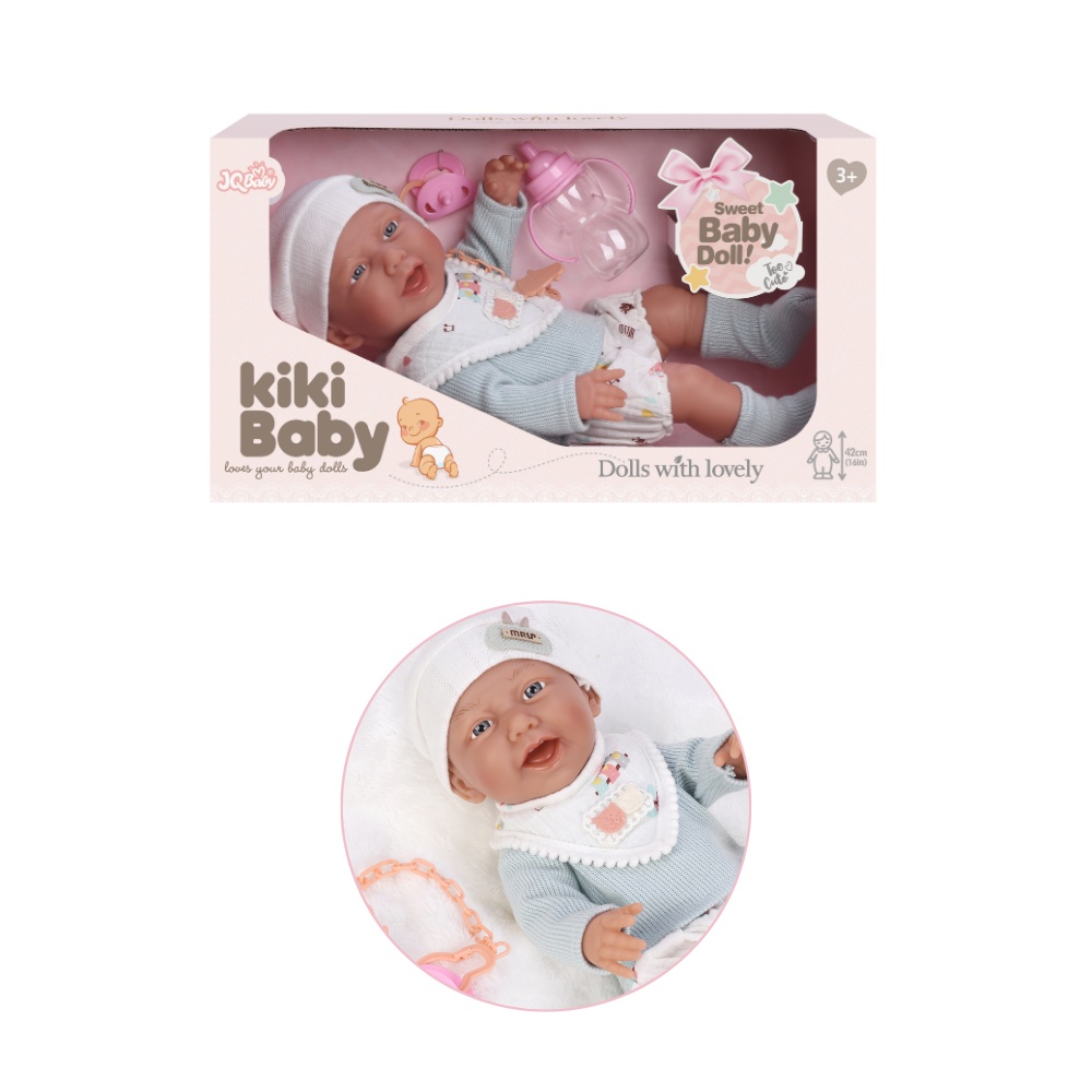 Baby Doll with Vinyl Body, Clothing & Bottle - 40cm