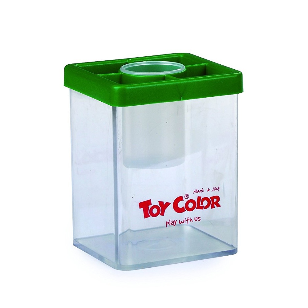 Toy Color - Dual Paint Brush Holder & Cleaning Pot - With Inner Water Container