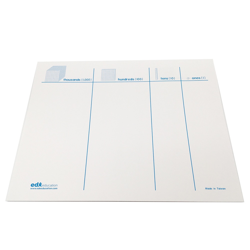 EDX Education - Base Ten Blocks - Workpad 25 Sheets Polybag
