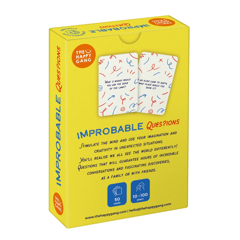 The Happy Gang - Improbable Questions Family Card Game for Kids & Adults