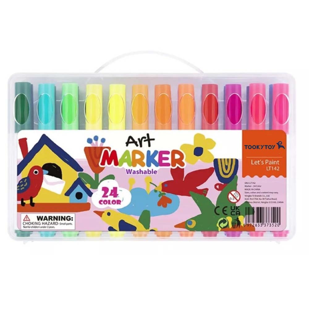 TookyToy - Washable Markers in Travel Case - 24 Colours