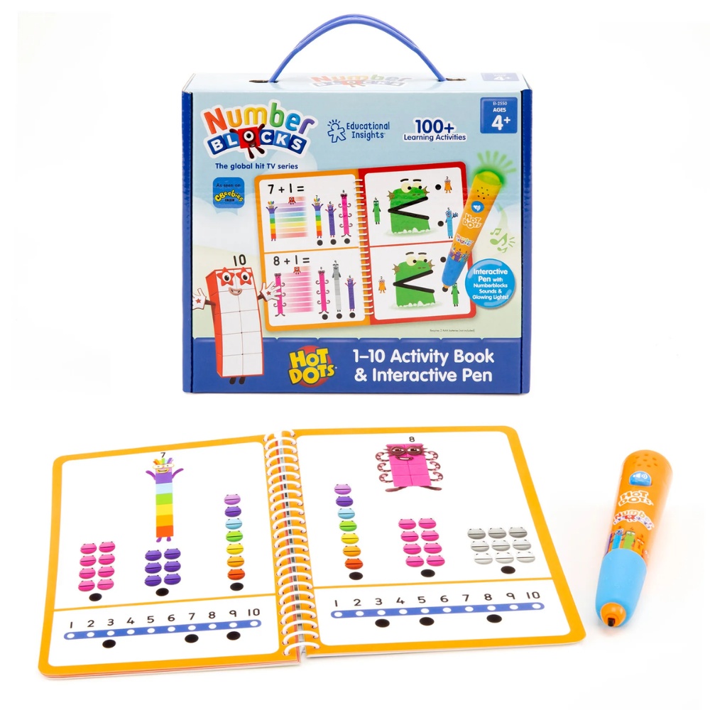 Educational Insights - Hot Dots® Interactive Self-Checking Activity for Kids: Numberblocks® 1-10