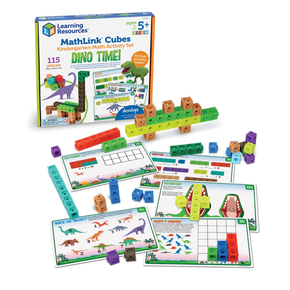 Learning Resources - MathLink® Cubes Early Maths Activity Set - Dino Time