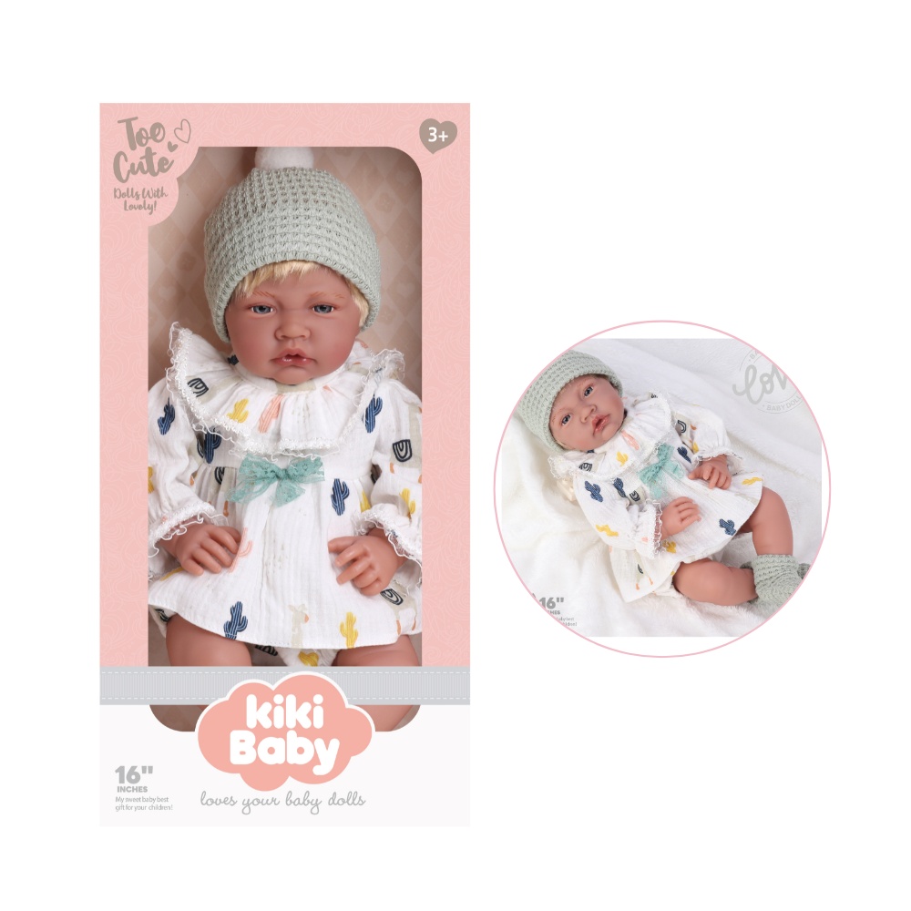 Baby Doll - Soft Cotton Body - Dress, Beanie & Shoes - 40cm