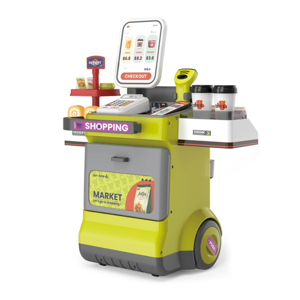 Cogo - Pretend & Play Grocery Store - Cash Register and Accessories - 48 Pieces