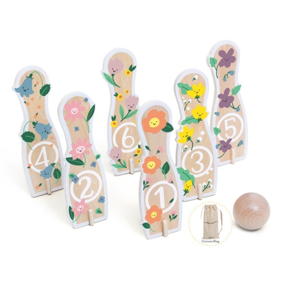 Classic World - Flower Bowling - Wooden Game - 14pcs