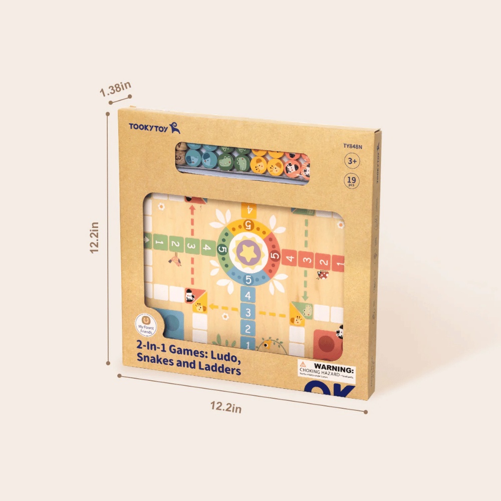 TookyToy - 2-in-1 Games - Ludo and Snakes & Ladders